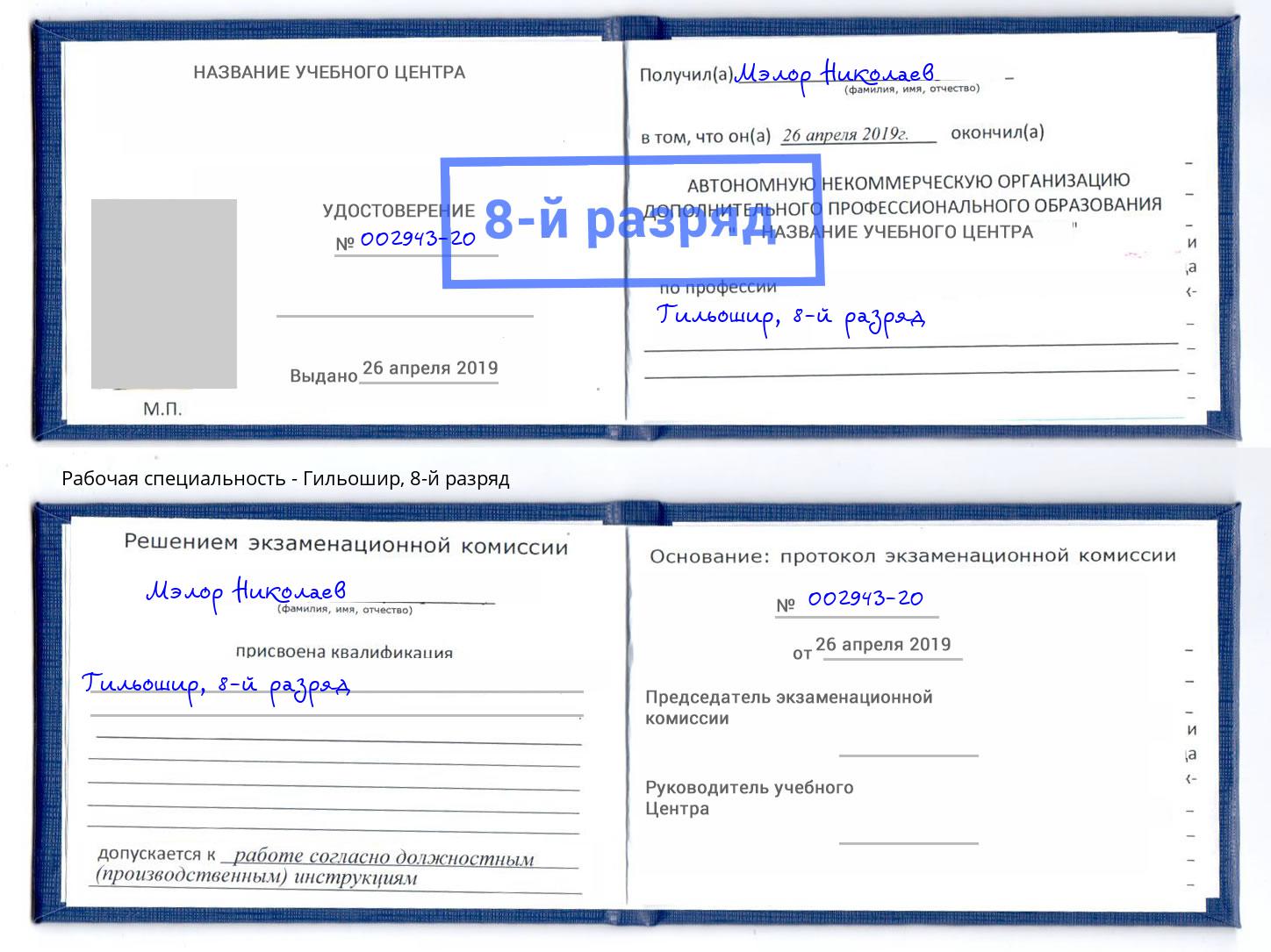 корочка 8-й разряд Гильошир Малгобек