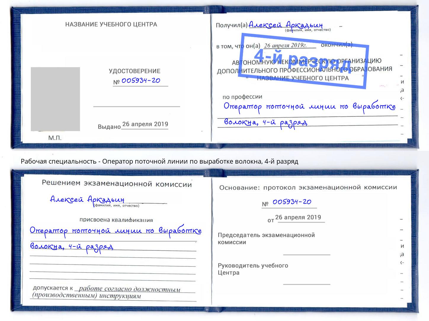 корочка 4-й разряд Оператор поточной линии по выработке волокна Малгобек